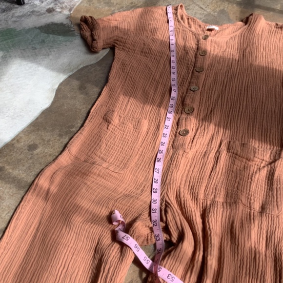 Billabong Badlands Jumpsuit Size L large Romper cotton gauze Peach - Picture 11 of 16